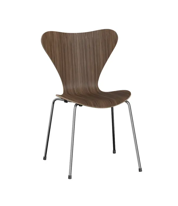 Fritz Hansen Fritz Hansen Series 7 Butterfly Chair wood, chrome base