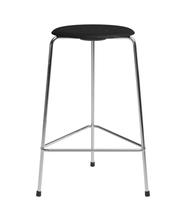 Fritz Hansen Fritz Hansen High Dot Counter Stool leather, 3 legs chrome H65
