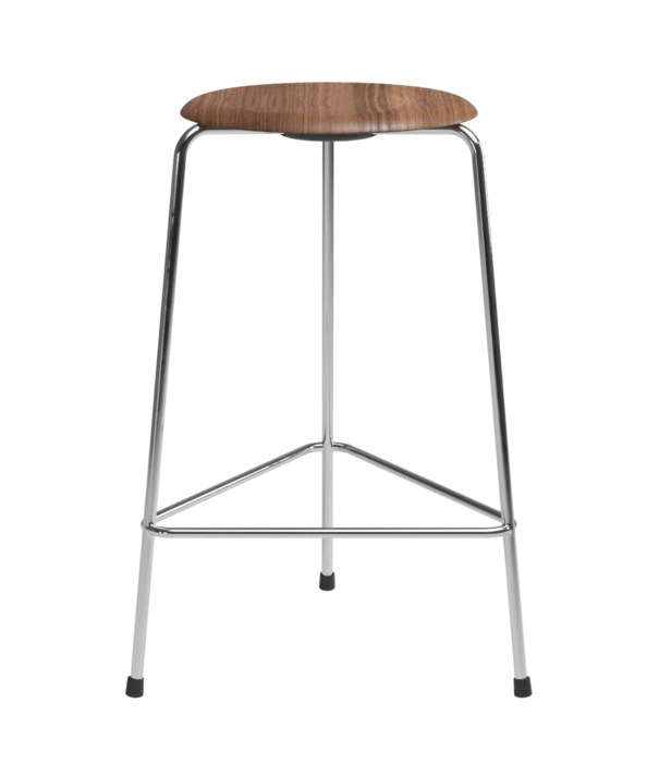 Fritz Hansen Fritz Hansen High Dot Counter Barkruk leer, 3 poten chrome H65