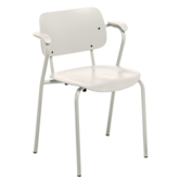 Artek Lukki Chair stone white beech / birch, tube steel base