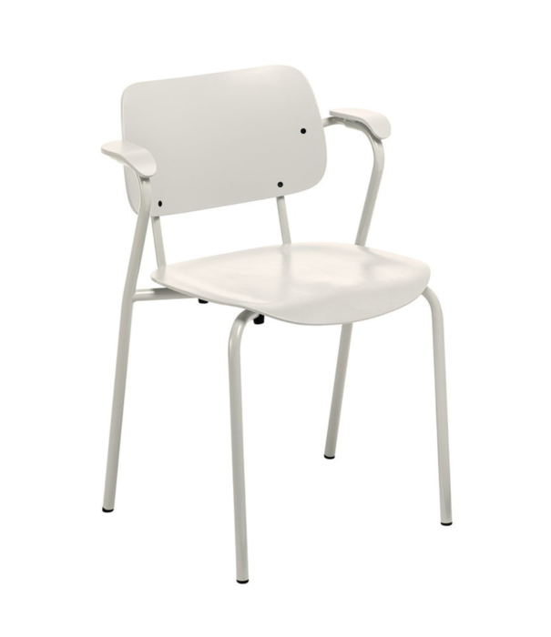Artek  Artek Lukki Stoel stone white beuken / berken, tube stalen voet