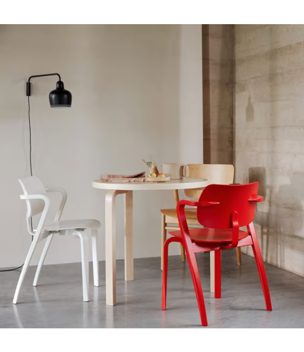 Artek  Artek Lukki Chair stone white beech / birch, tube steel base