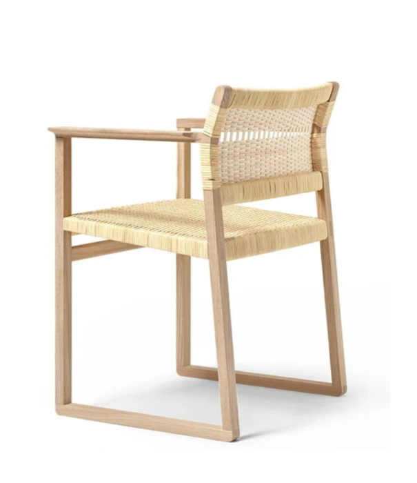 Fredericia  Fredericia BM62 Armstoel gelakt eiken, naturel rotan