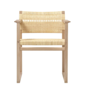 Fredericia BM62 Armstoel gelakt eiken, naturel rotan