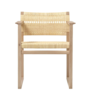 Fredericia BM62 Armstoel gelakt eiken, naturel rotan