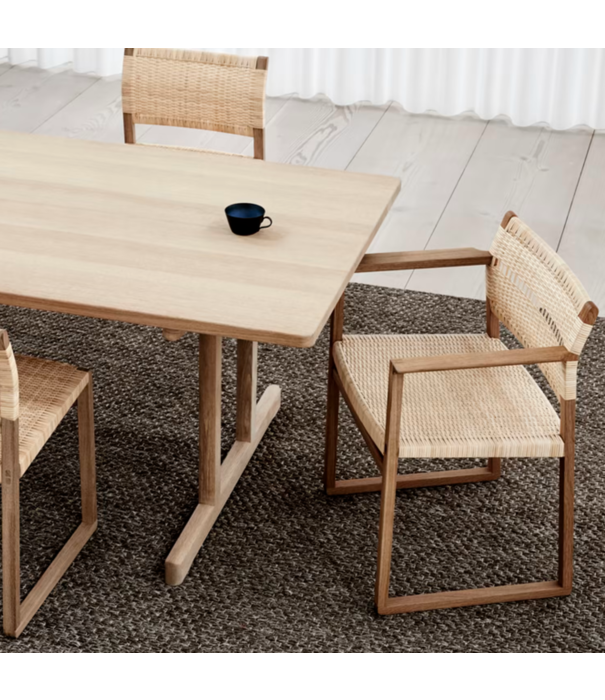 Fredericia  Fredericia BM62 Armchair  lacquered oak, natural wicker