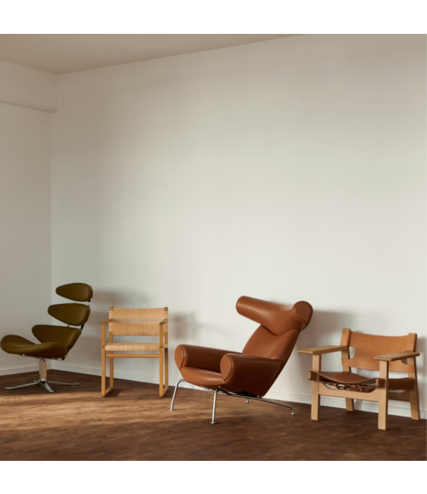 Fredericia  Fredericia BM62 Armstoel gelakt eiken, naturel rotan