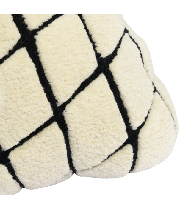 Haus Üger Haus Üger Grid Cushion – Offwhite with Black Grid Pattern