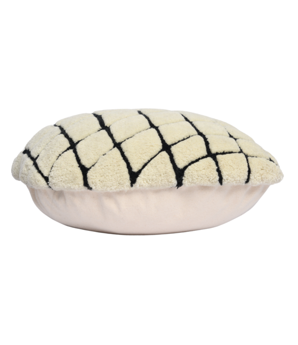 Haus Üger Grid Cushion – Offwhite with Black Grid Pattern