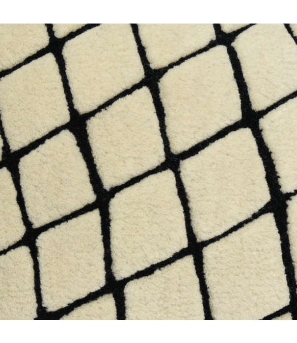 Haus Üger Grid Cushion – Offwhite with Black Grid Pattern
