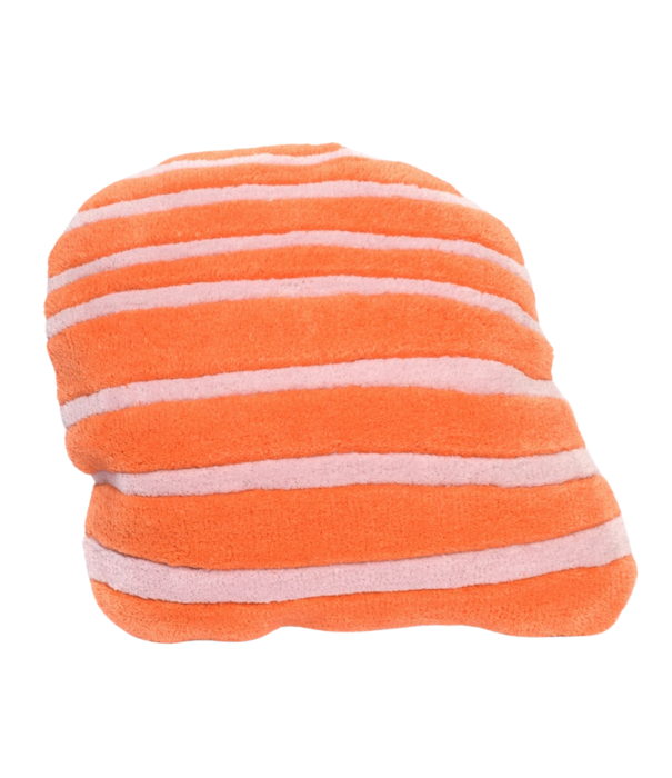 Haus Üger Bonbon Kussen – Oranje met roze strepen
