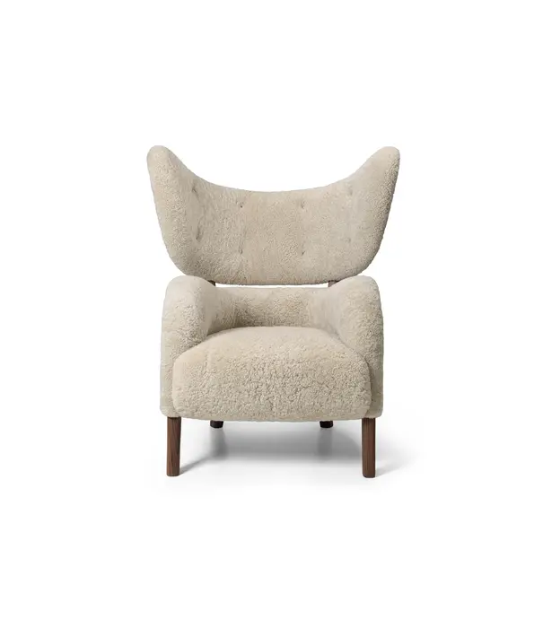 Audo Audo My Own Chair, Lounge Stoel Schapenvel, houten poten