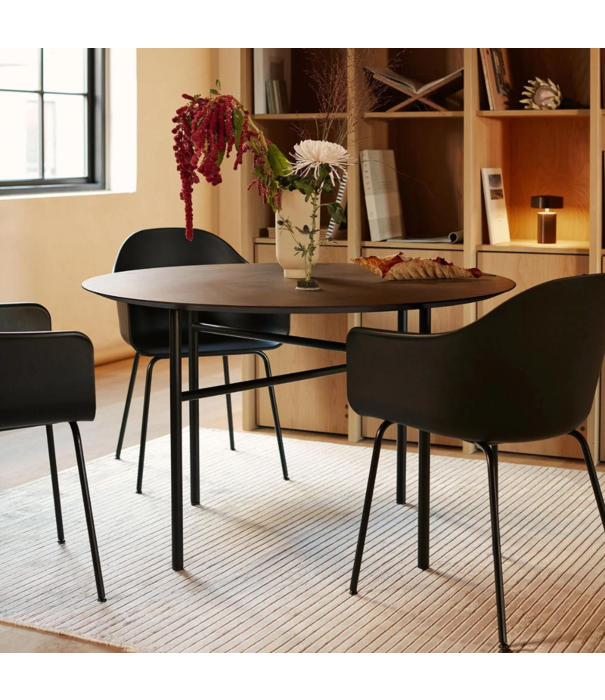 Audo Audo Harbour Dining Chair Olive, black tube base