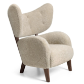 Audo My Own Chair, Lounge Stoel Schapenvel, houten poten
