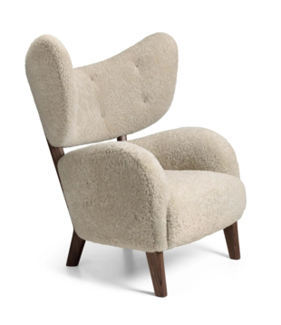 Audo My Own Chair, Lounge Stoel Schapenvel, houten poten