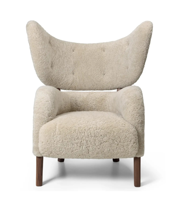 Audo Audo My Own Chair, Lounge Stoel Schapenvel, houten poten