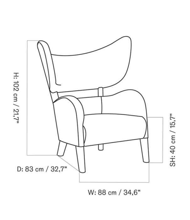 Audo Audo My Own Chair, Lounge Chair Sheepskin, wooden legs