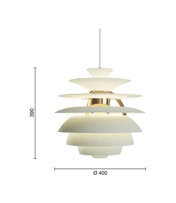 Louis Poulsen  PH Snowball Hanglamp dusty green, brass