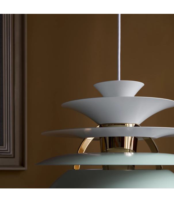 Louis Poulsen  PH Snowball Hanglamp dusty green, brass