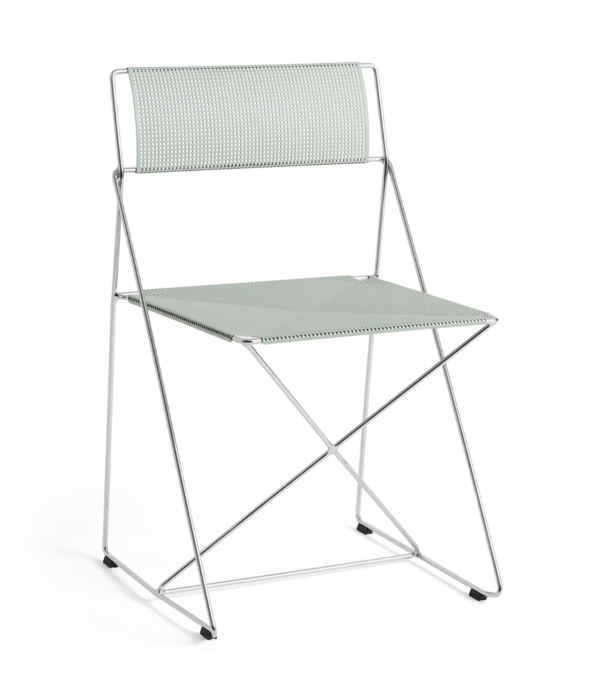 Hay  Hay X-Line Chair Indoor chromed base, pale linden