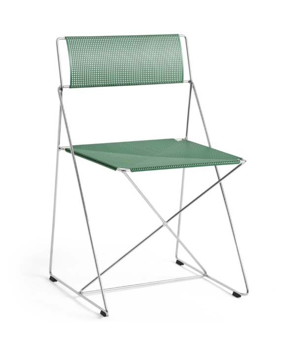 Hay  Hay X-Line Chair Indoor chromed base, leek green