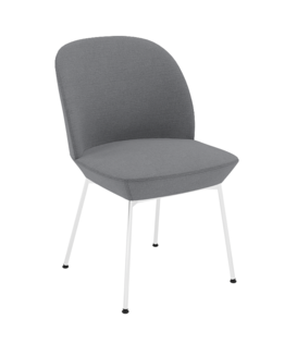 Muuto Oslo Side Stoel Ocean 08 grijs, chrome onderstel
