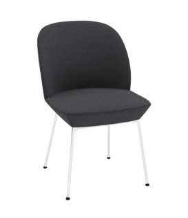 Muuto Oslo Side Stoel Ocean 601 donkergrijs,  chrome onderstel