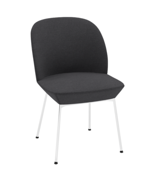 Oslo Dining Chair Ocean 601 dark grey, chrome - sale