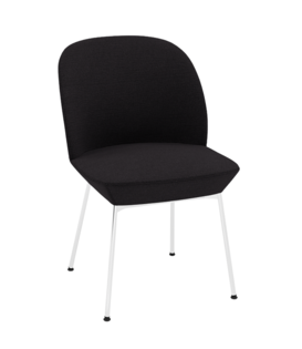 Muuto Oslo Side Chair Ocean 03 black, chrome steel base