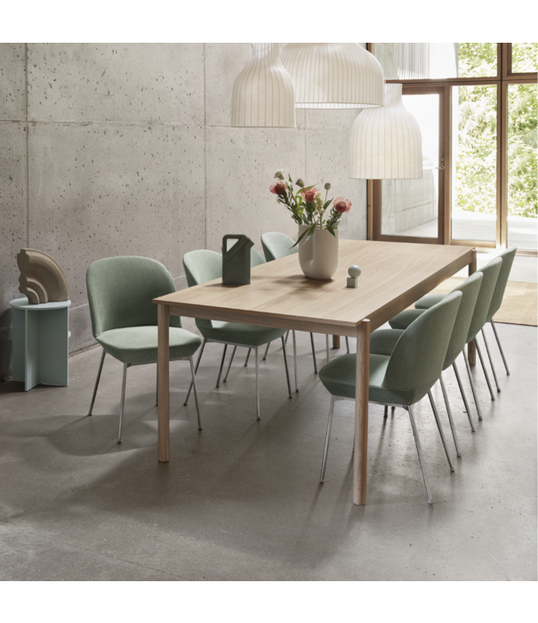 Muuto  Muuto Oslo Side Stoel Ocean 08 grijs, chrome onderstel