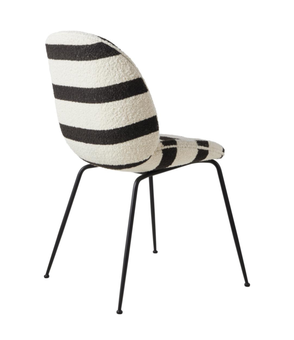 Gubi  Gubi Beetle Dining Chair Karakorum Stripe, black conic base