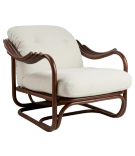 Gubi Poltrona Tria Lounge Stoel donker rotan, Reales 01