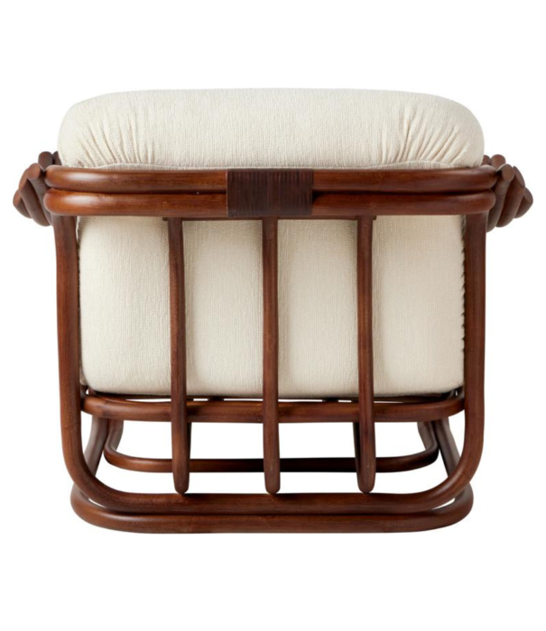 Gubi  Poltrona Tria Lounge Stoel donker rotan, Gubi bouclé 001