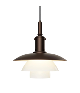 PH 3/3 Aged Brass opaal Hanglamp