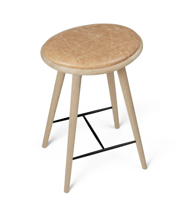 Mater Design  Mater High Stool soaped oak, naturel tan leather 69cm