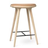 Mater High Stool soaped oak, naturel tan leather 69cm