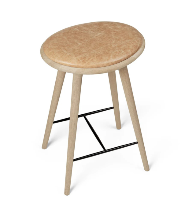 Mater Design  Mater High Stool soaped oak, tan leather 74cm