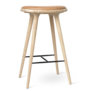 Mater High Stool soaped oak, tan leather 74cm