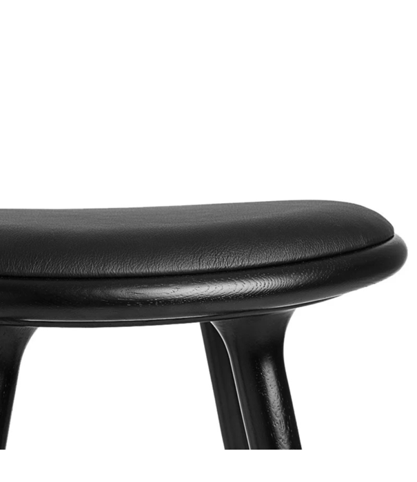 Mater Design  Mater High Stool Barkruk zwart eiken, zwart leer 74cm