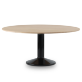 Midst Eettafel geolied eiken, zwart voet Ø160