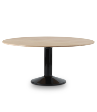 Muuto Midst Dining Table oiled oak, black base Ø160