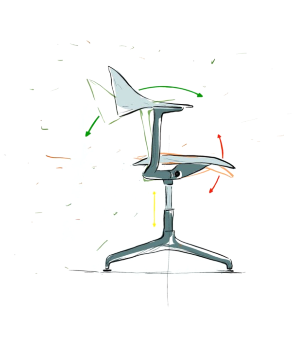 Vitra  Vitra Mynt Bureaustoel basic dark RE plastic, diepzwart 4 ster onderstel