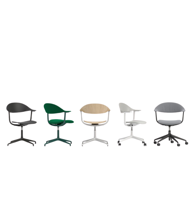 Vitra  Vitra Mynt Bureaustoel basic dark RE plastic, diepzwart 4 ster onderstel