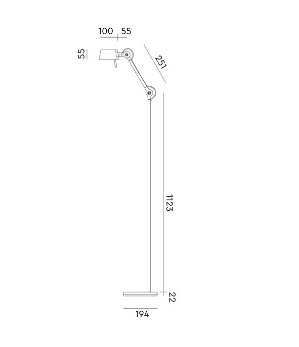 Tonone  Bolt10 Floor Shadow Black,  LED integrated