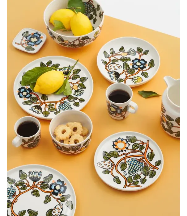 Marimekko Marimekko Tiara Diner set 6 stuks, white - warm orange - green