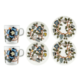 Marimekko Tiara Dish set 6 pcs, white - warm orange - green