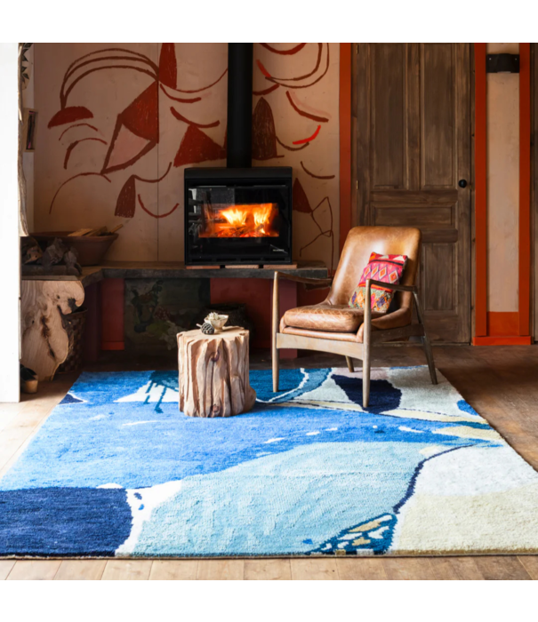 Layered  Layered Heather Chontos Wol Vloerkleed Blue Lake