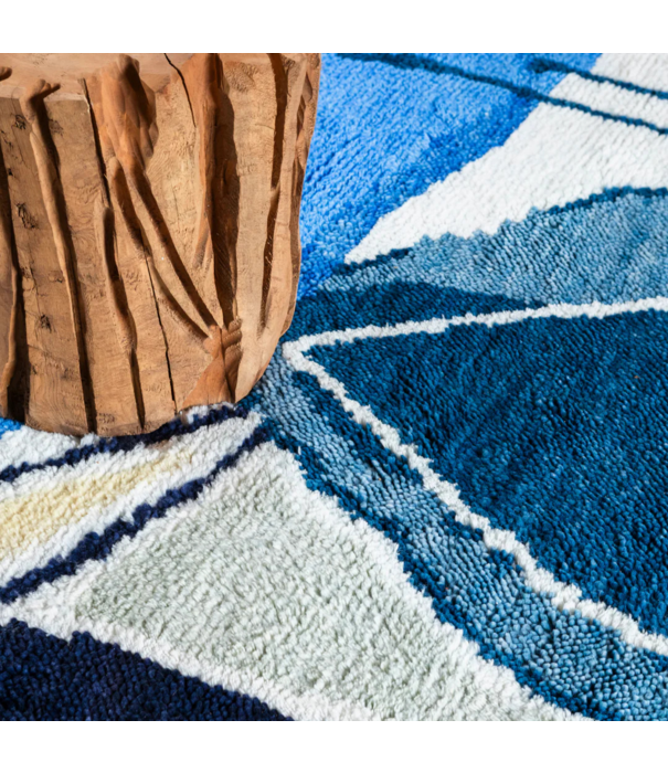 Layered  Layered Heather Chontos Wool Rug Blue Lake