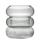 Muurla Bagel Vase/candle lantern grey 18,5cm
