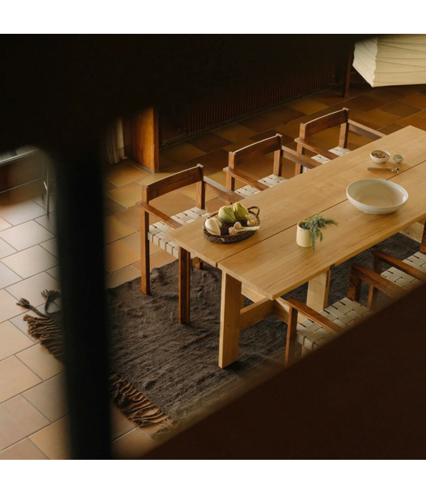 Frama  Frama Symmetry Stoel met arm, honing gelakt essen / oat stof